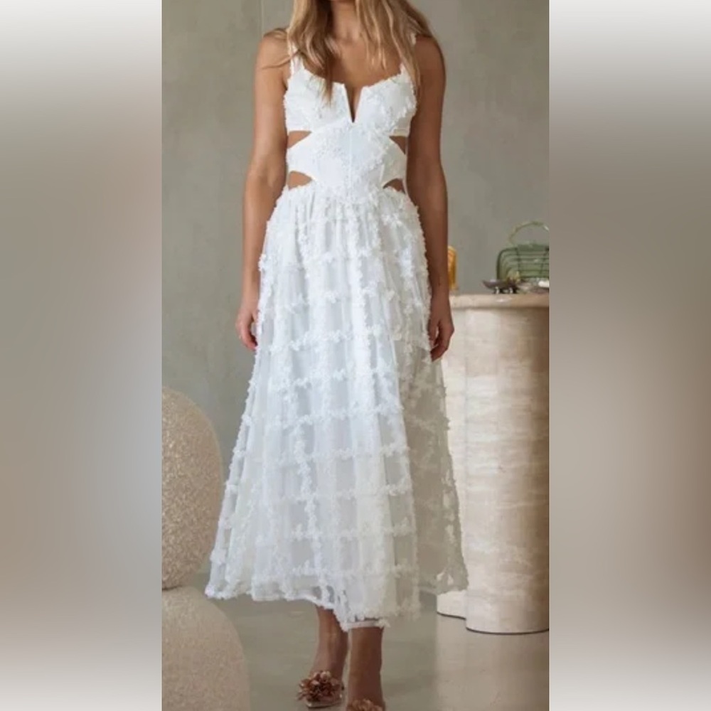 SABOSKIRT Kensington White Cutout Dress Bridal Bachelorette Wedding